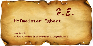 Hofmeister Egbert névjegykártya
